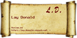Lay Donald névjegykártya